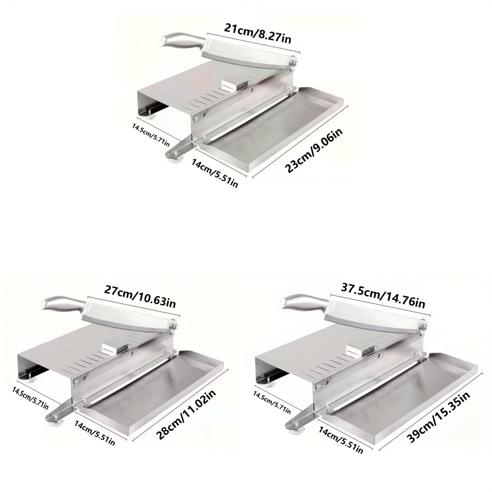 1pc Cortador Multifuncional de Acero Inoxidable - 201 Cuchilla Manual para Carne Congelada, Costillas de Cerdo y Materiales Medicinales - Uso Doméstico y Comercial con Seguro Ergonómico y Mango Antideslizante