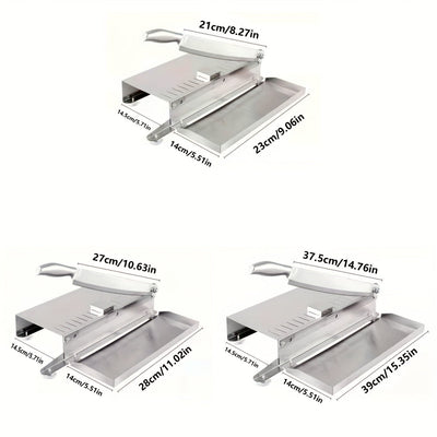 1pc Cortador Multifuncional de Acero Inoxidable - 201 Cuchilla Manual para Carne Congelada, Costillas de Cerdo y Materiales Medicinales - Uso Doméstico y Comercial con Seguro Ergonómico y Mango Antideslizante