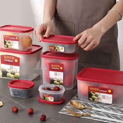 Juego de 10 Recipientes para Almacenar Comida. Ideales para Preparación de Comidas y Residuos, Caja de Conservación para Nevera. A Prueba de Fugas, Seguros en Microondas y Lavavajillas