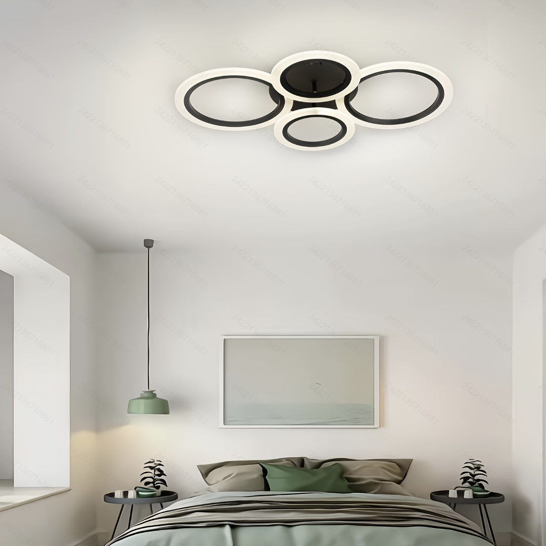 Luz de techo LED moderna, montaje semienterrado, cableado duro, 110V-240V, suministro de corriente alterna, enchufe de corriente alterna, hardware de instalación incluido, con fuente de luz, para sala de estar, comedor, dormitorio, iluminación de dormito