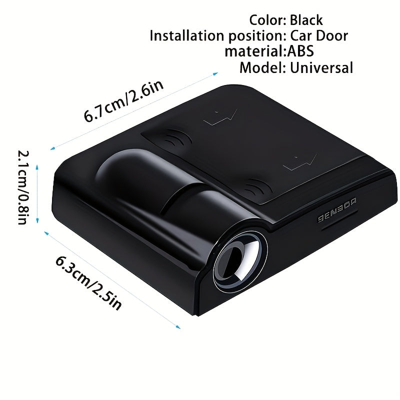 4 Luces LED de Proyección para Puertas de Coche - Iluminación Interior Inalámbrica con Alertas al Abrir la Puerta, Compatible con Autos, SUVs y Furgonetas - Sin Necesidad de Cableado, Instalación Fácil (Baterías No Incluidas) - Accesorios Decorativos par