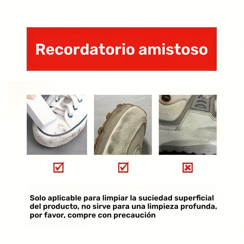 1pc Borrador de Limpieza de Zapatos TPE - Removedor de Manchas Efectivo, Desodorante y Purificador de Brillo para Zapatillas y Botas - Fácil de Usar, Portátil y Duradero, Limpiador Portátil | Mantenimiento de Zapatos | Fórmula Efectiva, Limpiador de Zapa