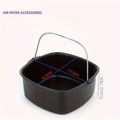 Molde de pastel redondo de metal con tapa - Molde de hornear antiadherente y resistente al calor para pasteles, muffins y pasteles redondos perfectos - Accesorios de freidora de aire duraderos para hornear en casa