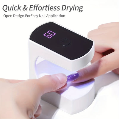 Mini Lámpara LED para Uñas con Temporizador, Secador de Uñas Portátil Rápido y Ligero para Manicura, Arte DIY en Viajes