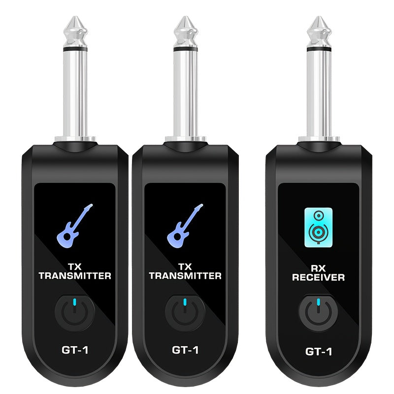 Sistema de captación de guitarra inalámbrico con enchufe de 6,35 mm, batería de litio recargable incorporada, transmisor y receptor inalámbricos para guitarra, violín, teclado, preamplificador y instrumentos electrónicos.