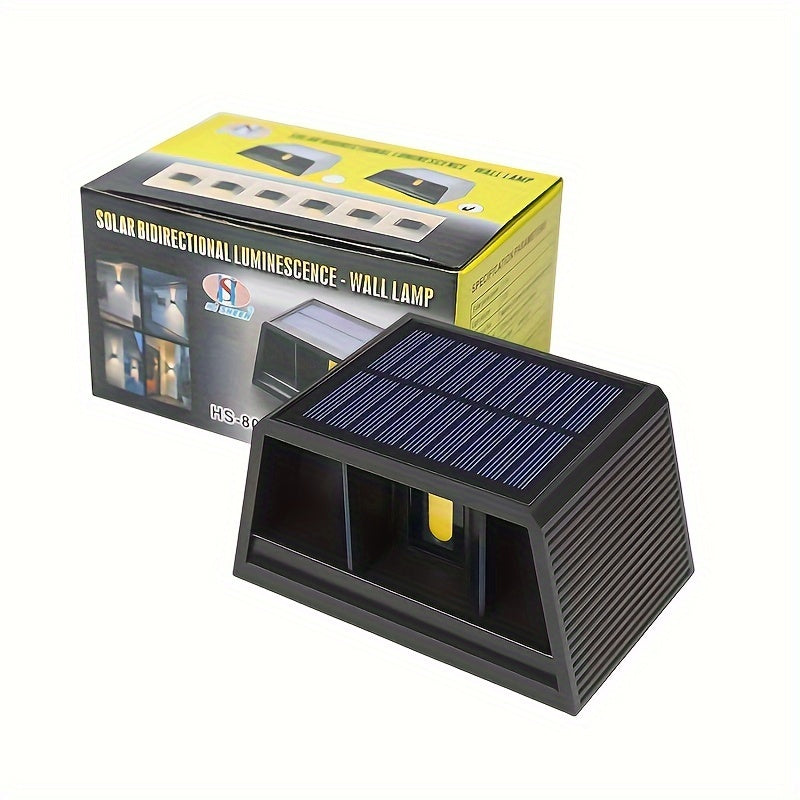 1pc/2pcs/4pcs Lámpara de Pared Solar HISHELL, Sensor Inteligente 5.5W Alta Eficiencia, Carga Dual-Direccional, Temperatura de Color Blanco Cálido y Frío, Batería de 12 Horas, Material ABS Impermeable, Compatible con Jardín, Garaje, Pasillo