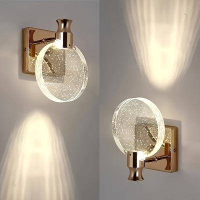 Lámpara de pared de cristal moderna, regulable, pantalla de lámpara de vidrio, adecuada para dormitorio de hotel, sala de estar, pasillo, baño, AC 85-265V