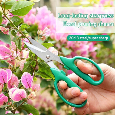 Juego de 3 pares de tijeras de jardinería, tijeras de poda de flores, cortadores de frutas de jardín, cortadores de ramas de árboles, tijeras florales, material de acero inoxidable, adecuado para uso en casa y huerta.