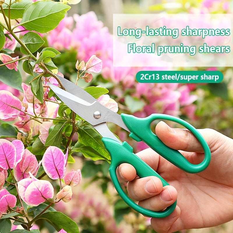Juego de 3 pares de tijeras de jardinería, tijeras de poda de flores, cortadores de frutas de jardín, cortadores de ramas de árboles, tijeras florales, material de acero inoxidable, adecuado para uso en casa y huerta.
