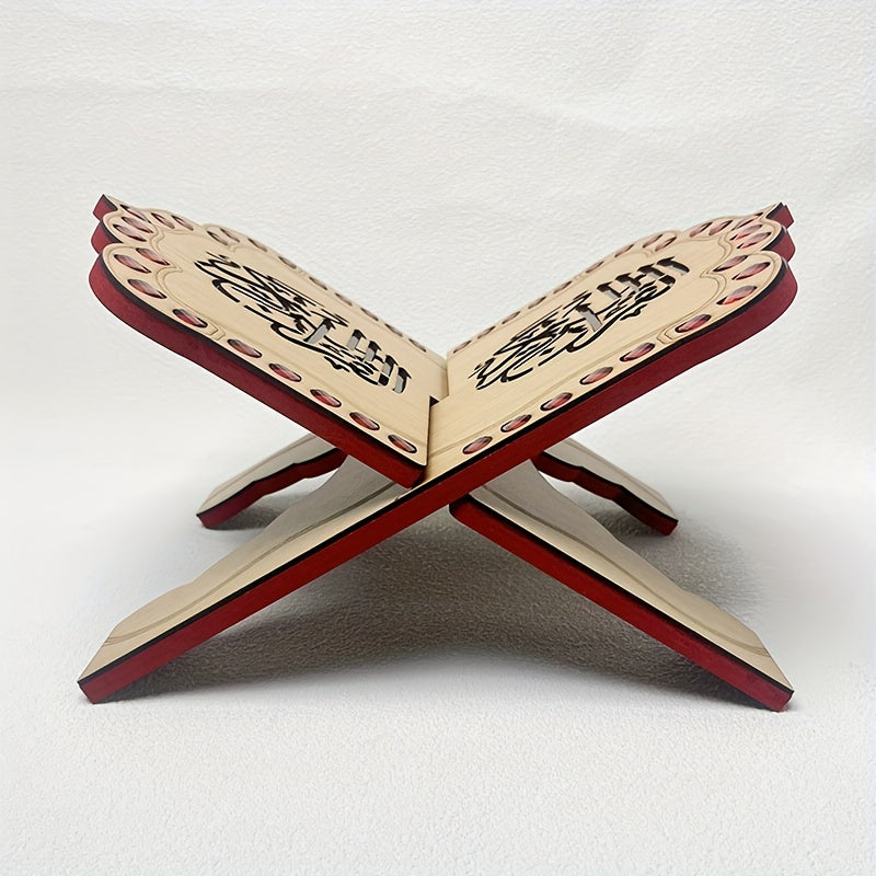Elegante Soporte Plegable para Exhibir el Corán y la Biblia - Estantería de Madera Gruesa y Multicolor para Decoración del Hogar y Recitación Religiosa