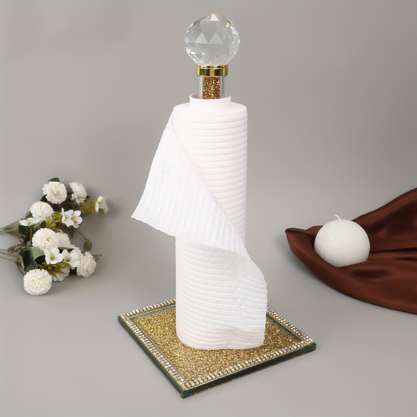 1 Pieza, Soporte De Papel De Lujo Para Toallas, Soporte De Tejidos Para Encimera, Estante De Almacenamiento De Tejidos, Decoración Del Hogar, Accesorios De Baño, Almacenamiento Y Organización Del Baño