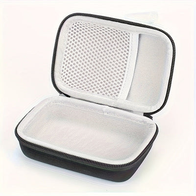 Estuche para altavoz JBL Go3, funda rígida de nailon con malla, anti deformación, anti rayones, forro interior de franela, bolsillo de malla, cierre con cremallera, doble negro