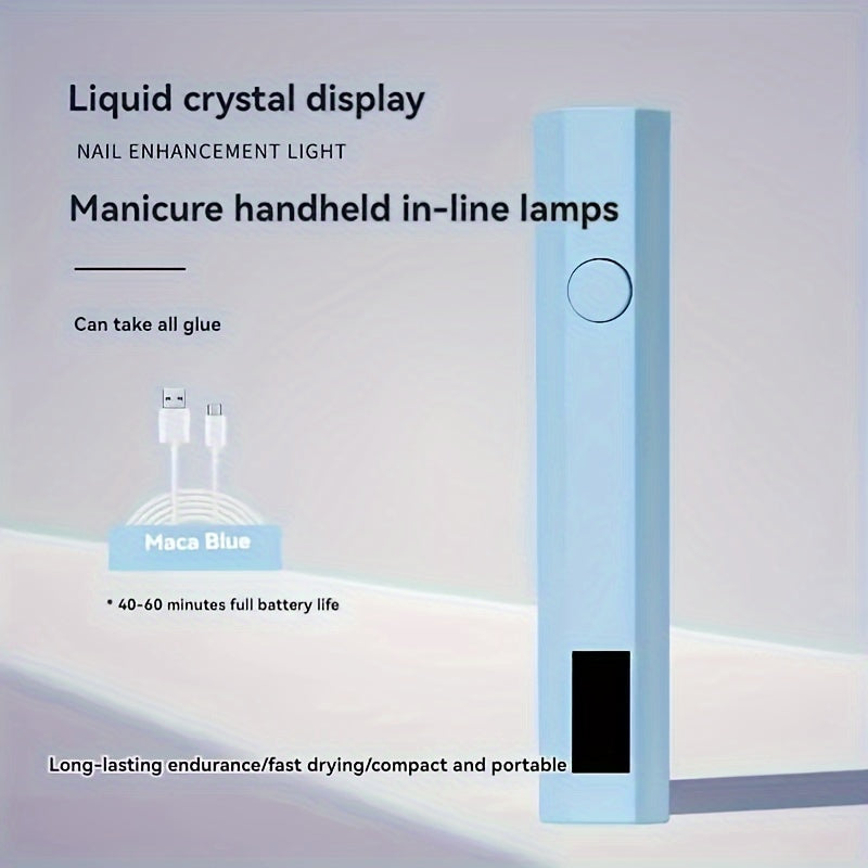 1 pieza, Secador de uñas LED portátil USB - Gel de polichilado de curado rápido, herramienta de arte de uñas portátil ahorradora de energía con pantalla digital, batería de litio recargable para uso en casa y salón, accesorios de tecnología de uñas, dise