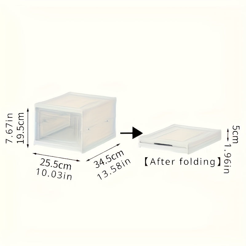 Caja organizadora de zapatos plegable de 1 o varias capas, organizador de zapatos apilable que ahorra espacio, contenedor de zapatos antipolvo, zapatera multifuncional ideal para hogar, dormitorio o residencia estudiantil