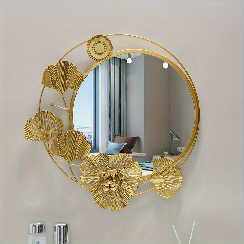 Nuevo estilo europeo moderno estilo personalidad dorado dormitorio sala de estar porche decoración de pared colgante espejo fondo pared hogar decoración suave