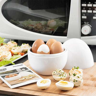 Vaporizador de Huevos - Cocedor para Huevos Duros y Revueltos, Electrodoméstico sin Microondas, Sin Necesidad de Electricidad, Cocción Rápida para Desayuno, Almuerzo o Cena - Ideal para Hogar, Oficina o Residencia Universitaria - Diseño Fácil de Limpiar,