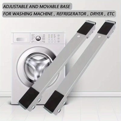 2 Piezas de Carrito Rodillo Ajustable de 24 Ruedas - Antideslizante con Freno, Sin Batería, Accesorio para Refrigerador y Lavadora/Secadora, Estructura Reforzada, Mango Ergonómico, Base Fácil de Mover, Soporte Mejorado, Asistente para Mudanzas Domésticas