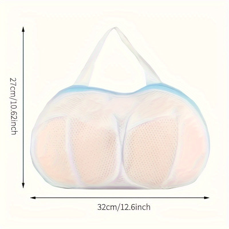 1pc Bolsas de Lavado Blancas para Sujetadores y Ropa Interior - Bolsas de Lavandería con Cierre de Cremallera, Diseño en Malla Evita la Deformación, Apto para Todos los Tamaños y Tipos de Copas, Poliéster Duradero, Accesorio para el Cuidado de Lencería,