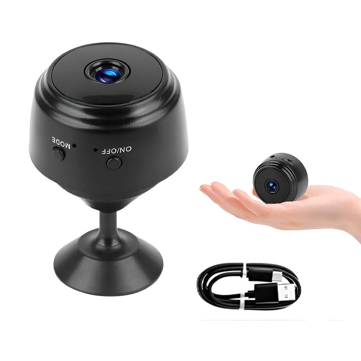 Cámara Espía HD Seguridad Base Rotatoria Wifi Bluetooth A9