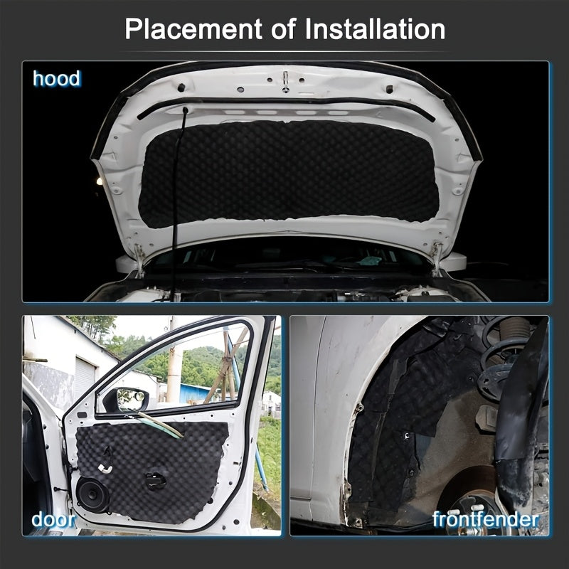 1 Rollo de Panel de Espuma Autoadhesiva de Alta Densidad para Insonorización, 40.13cm x 2.01cm x 101.6cm - Espuma de Caja de Huevos Acústica Negra para Capós de Motores de Coches, Paredes, Techos - Resistente al Calor, Reducción de Ruido, Ideal para Estu