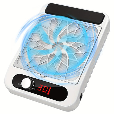 Recolector de polvo para uñas de 3700 RPM con pantalla digital, batería de litio, aspiradora potente para uñas, bajo ruido, disipación rápida de calor, botón de control de velocidad, libre de formaldehído, alimentación por enchufe, 110V, herramienta para