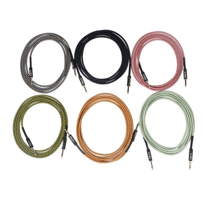 IRIN Cable de Conexión para Instrumentos Musicales de Guitarra 6.35mm Cabeza Recta a Cabeza Recta 3m 6m 10m Tres Longitudes Trenzado Colorido, Guitarra, Instrumento Musical
