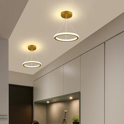 Lámpara Colgante LED Mini Moderna - Ajustable de 3000K-6000K, Acabado Metálico Elegante, Ideal para Vestíbulo, Dormitorio, Cocina, Comedor, Balcón y Cuarto de Baño, Luz Decorativa | Luz Metálica Elegante | Construcción Metálica, Decoración Ligera