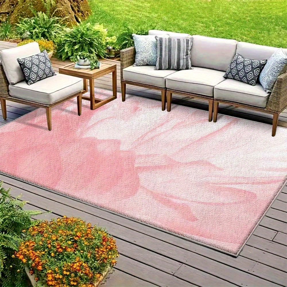Alfombra de Terciopelo 851g/m² Minimalista para Camping al Aire Libre, Diseño Geométrico Ultra Suave y Lavable a Máquina - Decoración Lujosa y Ligera para Interiores/Exteriores en Color Crema Francés