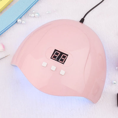 54W 18 Piezas Lámpara de Uñas Rosa Inteligente con Inducción, Luz para Curado de Esmalte y Función de Temporizador, Compatible con Diferentes Máquinas de Pegamento para Uñas