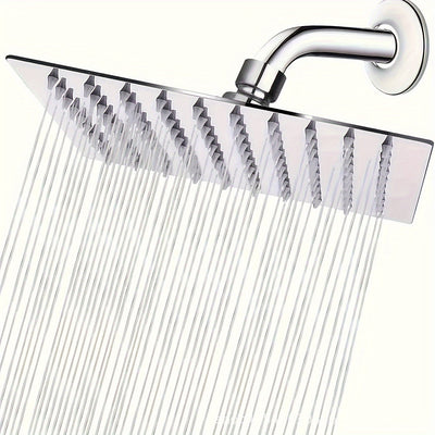 Rociador de Ducha Cuadrado de Acero Inoxidable de 8 Pulgadas de Lujo - Montado en la Pared, Diseño Elegante con Múltiples Chorros de Agua para una Experiencia de Ducha Refrescante, Instalación Fácil, Accesorios de Ducha