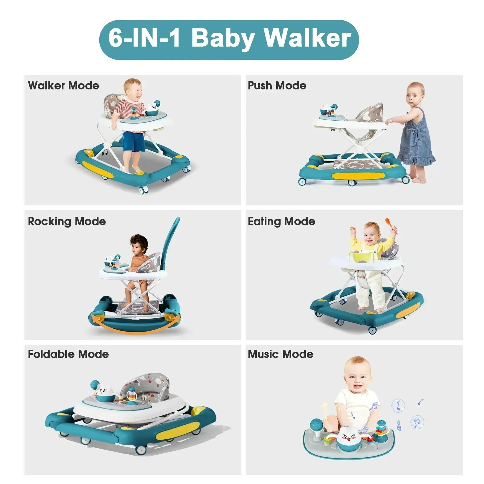 CAMINADOR PARA BEBÉ MULTIFUNCIONAL CON TECHO Y JUEGOS MUSICALES Y-W405C MUNBE