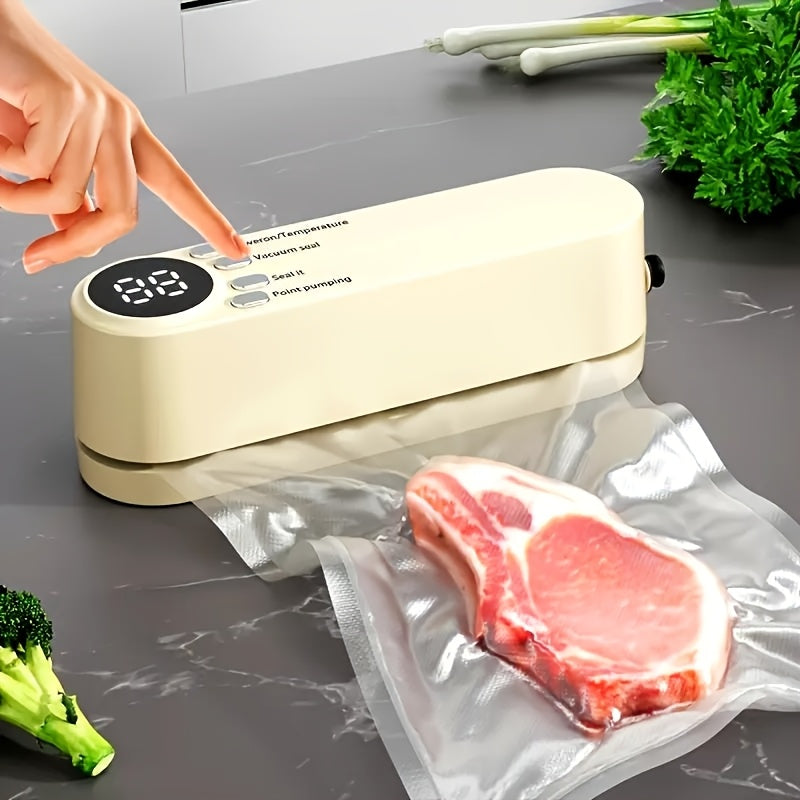 Kit de sellador de vacío USB compacto con pantalla digital - Sellado rápido, incluye bomba y bolsas herméticas, perfecto para la conservación de alimentos, snacks, carnes, frutas y verduras - Diseño que ahorra espacio, 36V, sellador de vacío para aliment