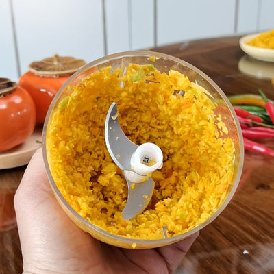 Procesador de Alimentos Mini USB Compacto de 400ml - Picadora Eléctrica de Ajo y Verduras, Cebolla, Jengibre, Chile, Frutas, Trituradora de Carne con Batería de Litio Recargable - Licuadora de Cocina Portátil para Preparación Rápida de Alimentos