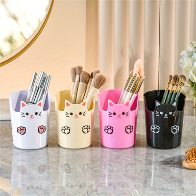 Organizador Creativo de Brochas de Maquillaje - Esencial para Dormitorio, Caja Organizadora de Pinceles y Lápices de Cejas para Escritorio