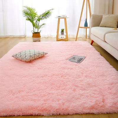 1pz Alfombra de Área Gris Claro con Estampado Tie-Dye Ultra Suave y Gruesa - Antideslizante Hecha a Máquina 100% Poliéster para Sala de Estar y Dormitorio, Solo Lavado a Mano, Decoración Acogedora para el Hogar, Alfombras para Dormitorio