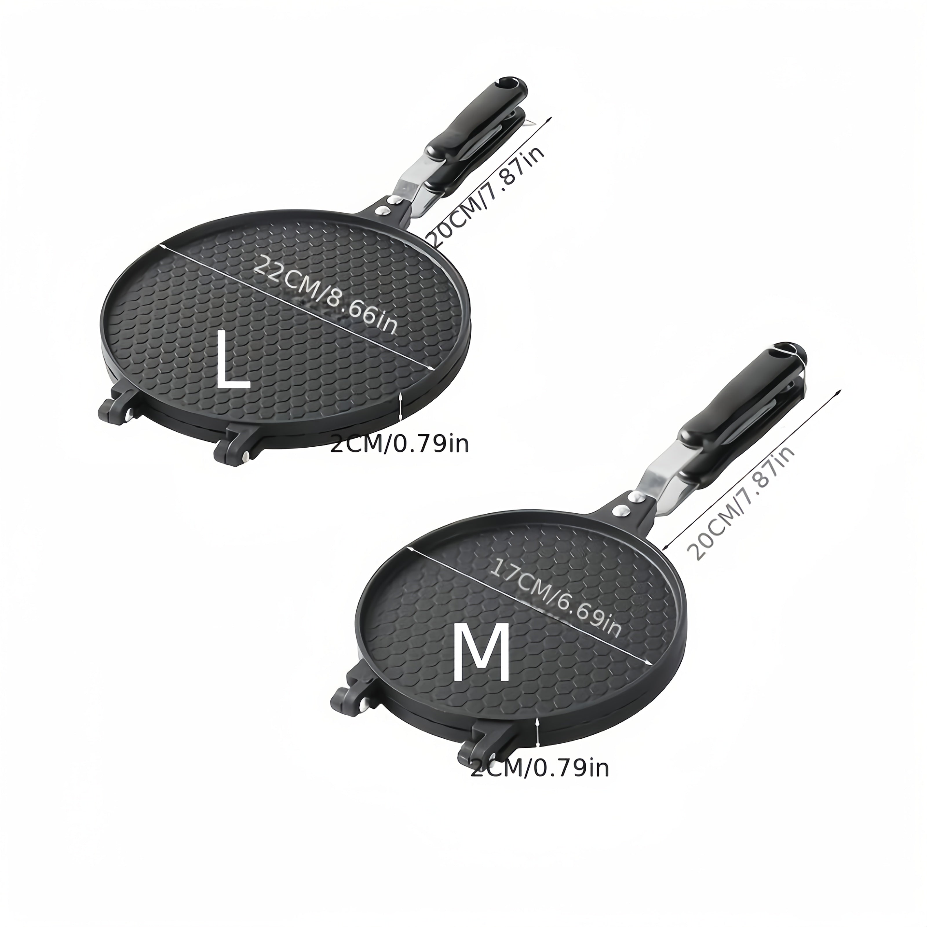 SHAON 1pc Sartén para Waffles de Mango Largo Antiadherente - Resistente a Arañazos y Óxido, Ideal para Cones de Helado DIY, Gofres, Pasteles - Fácil de Limpiar, Adecuado para Cocinas Domésticas y Comerciales, Equipo de Cocina Moderno, Superficie Easyclea