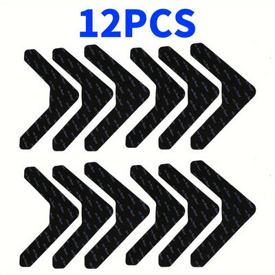 4/12/20pcs Cinta de agarre para alfombras Adhesivo de doble cara Cinta de alfombra antideslizante Pegatinas de cinta de alfombra lavable Cinta de alfombra para alfombras de área Cinta de alfombra para alfombras de esquina reutilizable para pisos de mader