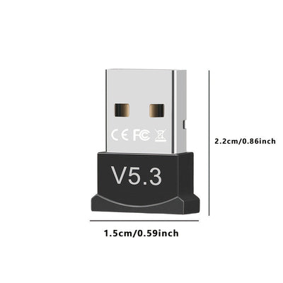 Adaptador de red USB BT5.3, receptor USB dongle, solo compatible con computadoras de escritorio y portátiles, solo admite sistemas Windows11/10, compatible con dispositivos de versións 5.3/5.1/5.0/4.2/4.1/4.0 y otras, proporciona inmediatamente función d