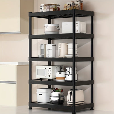 Estantería de Cocina 3/4/5 Niveles, Organizador para Microondas y Horno, Estante Multifuncional de Plástico Reforzado, Almacenamiento para Balcón o Hogar