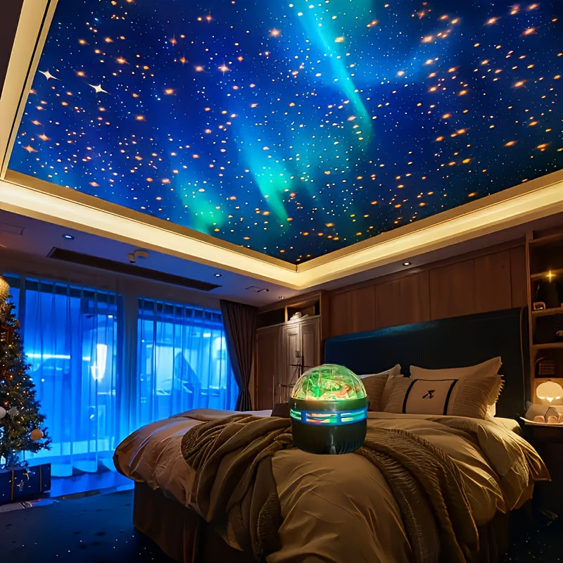 Lámpara de proyección de aurora boreal con control remoto, luces LED del norte alimentadas por USB, decoración para dormitorio, sala de estar o fiestas, crea efecto de cielo estrellado, iluminación de escritorio USB para hogar, oficina, Navidad o cumplea
