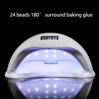 Lámpara de uñas LED con sensor inteligente, luz de curado portátil para esmalte de gel, alimentada por USB, regalo ideal para días festivos importantes (Navidad, Halloween, Pascua, Día de San Valentín, Acción de Gracias, etc.) - Pantalla LCD, base desmon