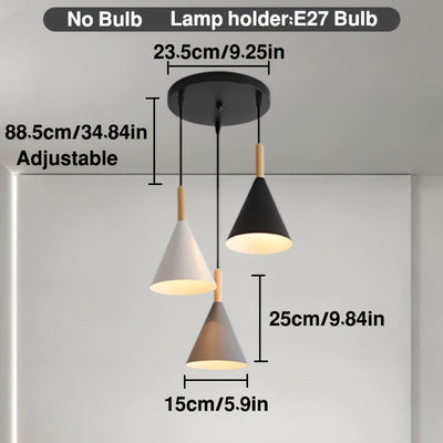 Lámpara de techo moderna de tres cabezas para isla de comedor o sala de estar - Negro, blanco o gris, sin bombillas incluidas, instalación fácil con control de interruptor, lámpara de techo moderna, iluminación contemporánea, construcción de hierro conte