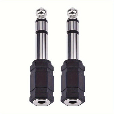 Conector Adaptador de Audio para Auriculares 2 piezas de Hembra 3.5mm a Macho 6.35mm para Piano Digital, Teclado, Micrófono Estéreo y Cable AUX