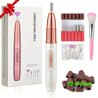 Kit Profesional de Taladro Eléctrico para Uñas Recargable y Portátil con Lima, Herramientas de Pulido para Manicura
