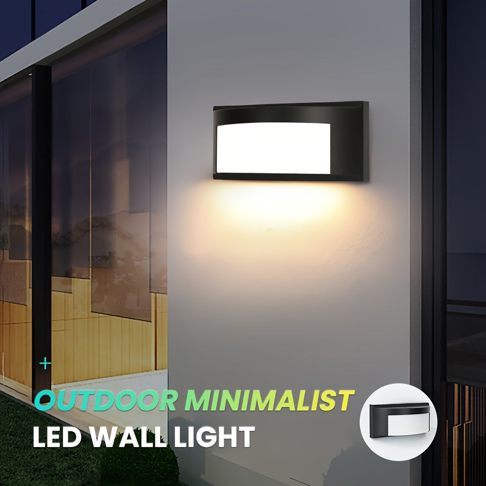 Aplique de pared LED PIBAOGU, diseño minimalista para interiores/exteriores, cableado a prueba de agua, 85V-265V, para patio, balcón, jardín, material ABS, no requiere batería.