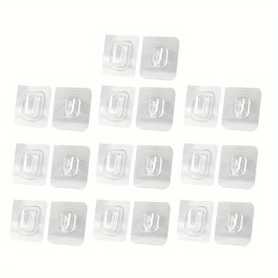 10 Pares de Ganchos Adhesivos Potentes sin Rastro, Sin Taladrar, Multifuncionales para Baño y Cocina, Impermeables para Colgar en la Pared del Hogar, Ganchos de Utilidad