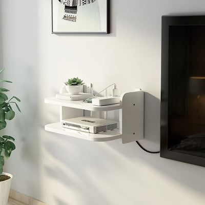 Estante de pared para ahorrar espacio, 1 unidad, material PP, organizador para router y decodificador de TV sin necesidad de taladrar, solución de almacenamiento sin carga, estantes de esquina
