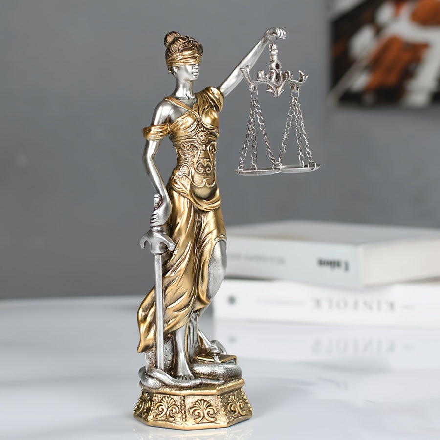 Estatua de Justicia de Resina: Decoración para el Hogar de Fairness y Equilibrio - Adecuada para Uso en Interiores y Exteriores - Regalo para Navidad, Día de la Independencia y Día de la Libertad - Marca KalyZ@rts