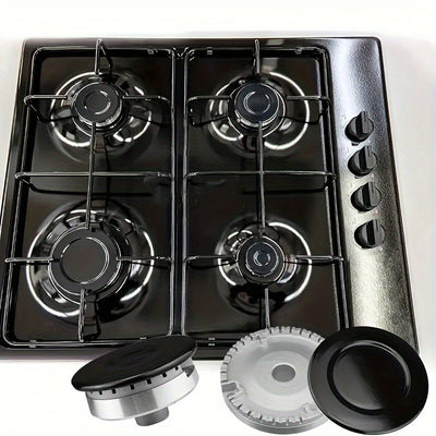 4 paquetes de cubiertas para quemadores de estufas de gas compatibles con estufas Sabaf - Tapas de repuesto duraderas, no se requieren baterías, paquete variado con opciones de 55 mm, 75 mm y 100 mm