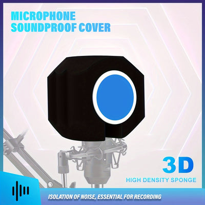 Micrófono de alta calidad acústica con pantalla de viento, filtro de pop incorporado, diseño de bola para reducción de ruido, material de espuma absorbente de sonido, sellado de cinco lados para reducción intensa de ruido, adecuado para estudios de graba